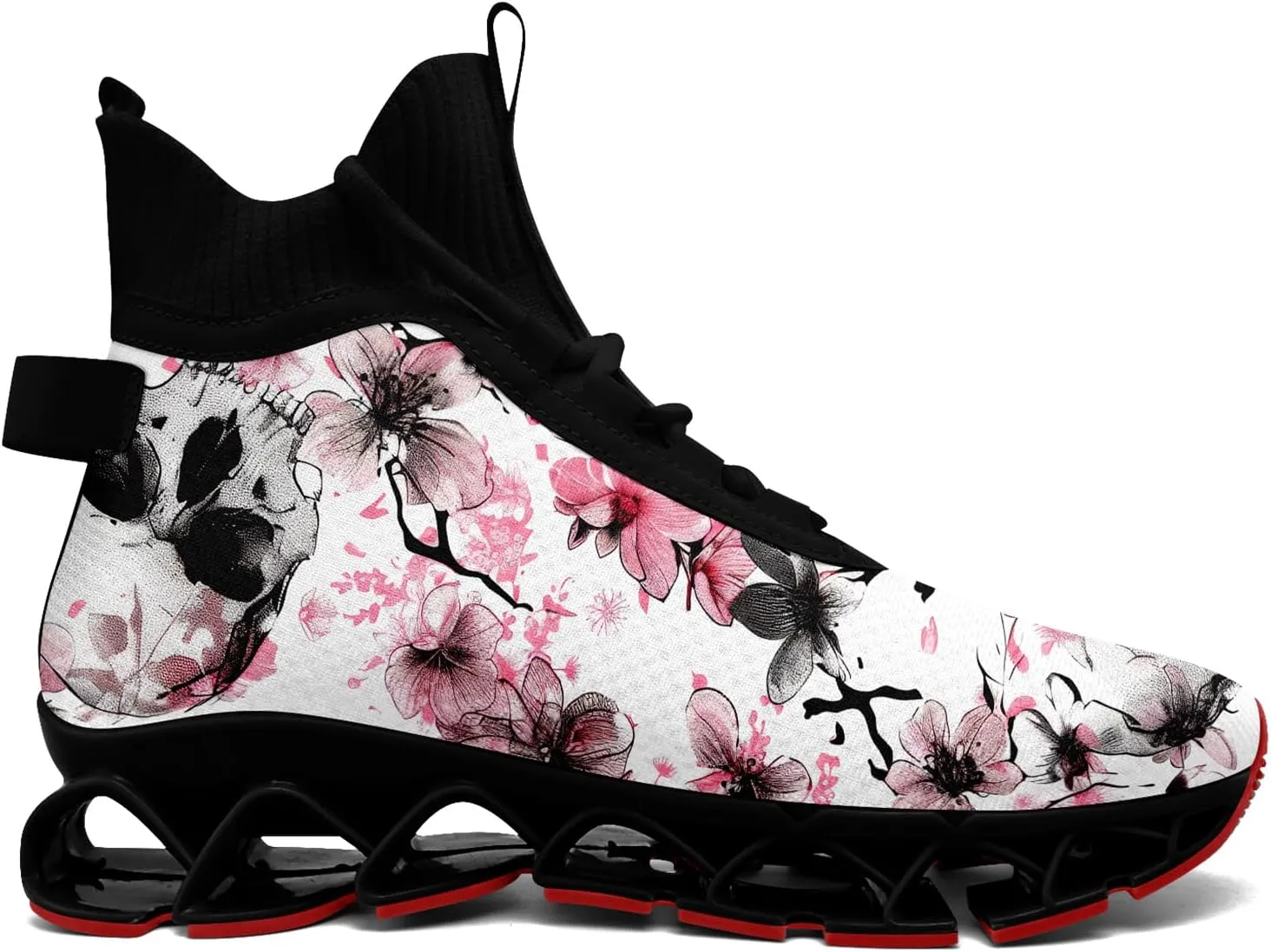 Skull Running Shoes Fashion Sneakers Gothic Lightweight Athletic Walking Tennis Sports Shoes for Men Women