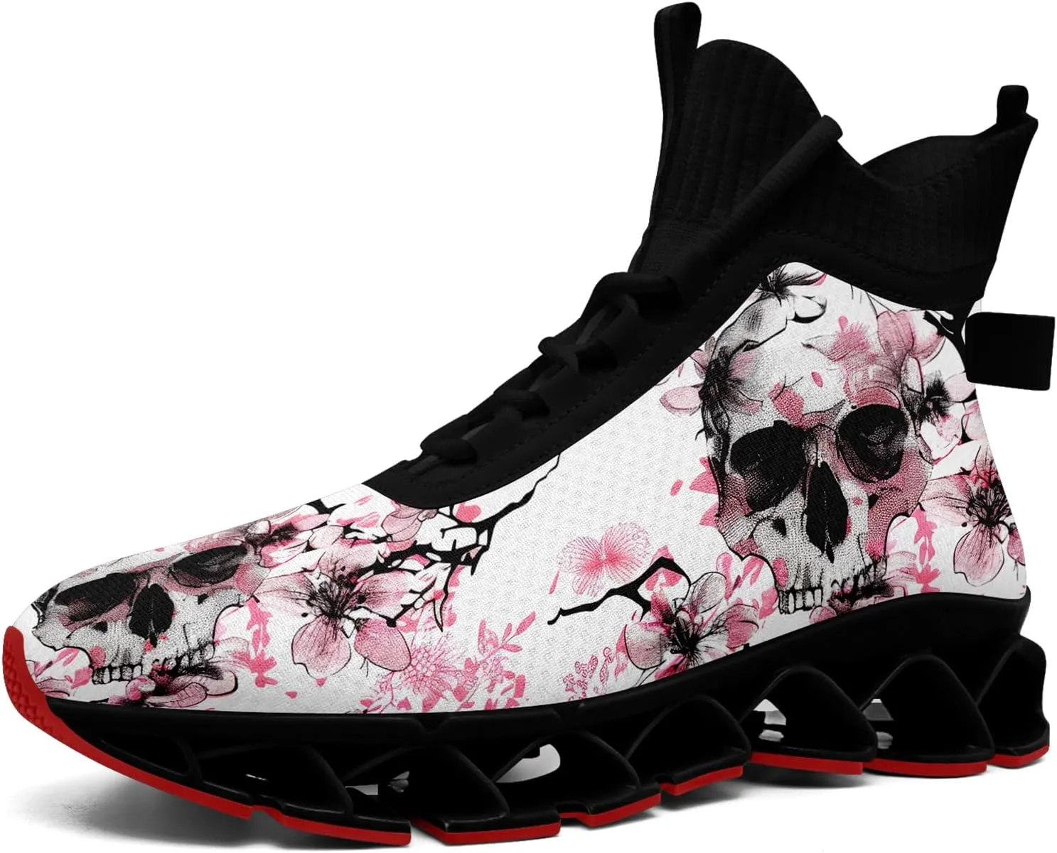 Skull Running Shoes Fashion Sneakers Gothic Lightweight Athletic Walking Tennis Sports Shoes for Men Women