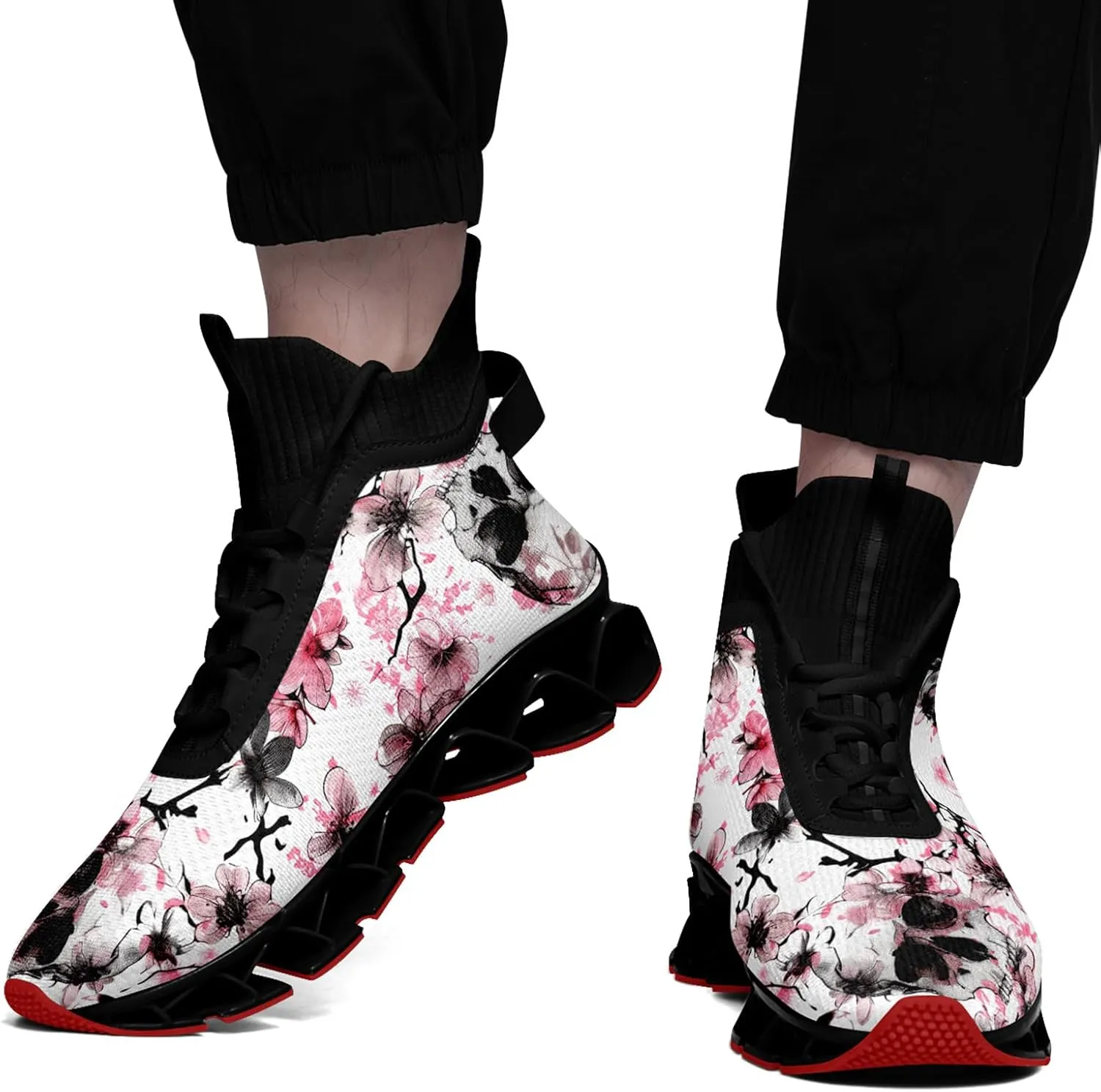 Skull Running Shoes Fashion Sneakers Gothic Lightweight Athletic Walking Tennis Sports Shoes for Men Women