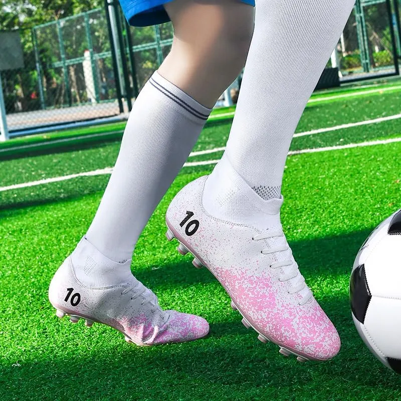 Soccer Cleats Boots for Mens Womens, Football Cleats Shoes Unisex Youth Students Running Training Boots Non-Slip Rugby Cleats Soccer AG FG TF Athletic Shoes for Outdoor Turf Athletic Indoor