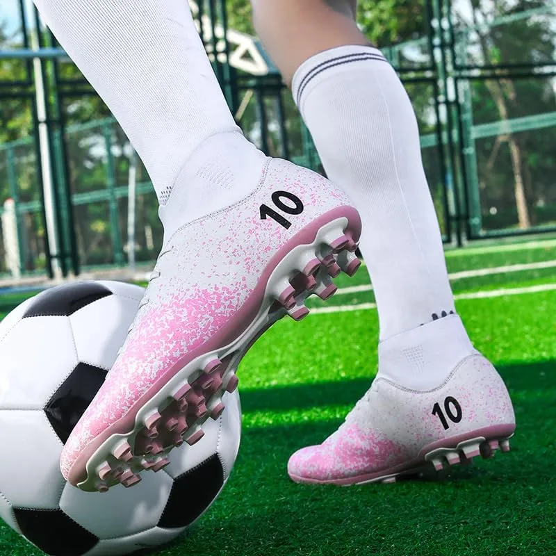 Soccer Cleats Boots for Mens Womens, Football Cleats Shoes Unisex Youth Students Running Training Boots Non-Slip Rugby Cleats Soccer AG FG TF Athletic Shoes for Outdoor Turf Athletic Indoor