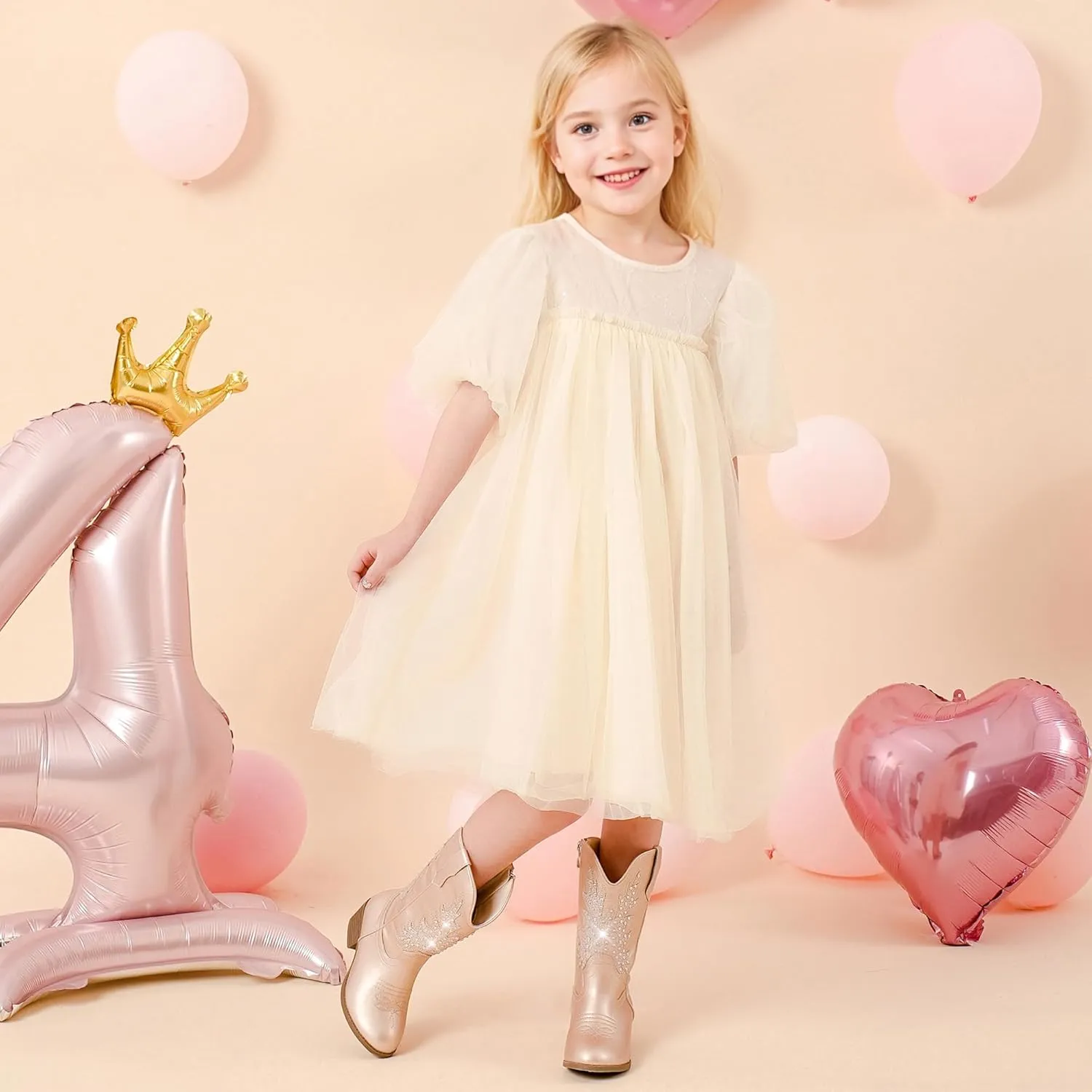 Sparkly Rhinestone Cowgirl Boots Toddler to Big Kids Mid Calf Zipper Low Heel Pointed Toes Party Birthday Dress Up