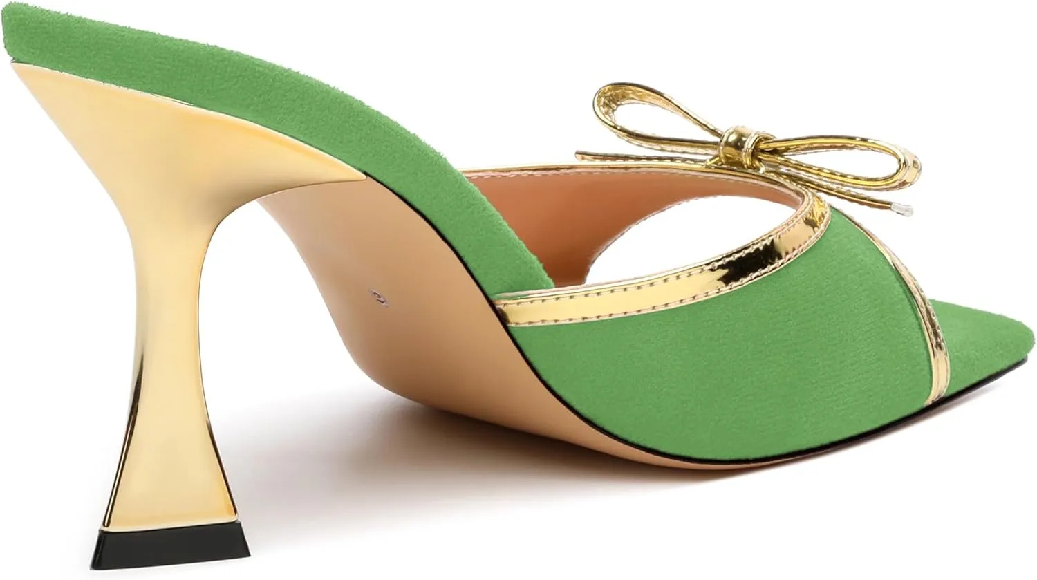 Square Toe Stilettos - Slip-On Heeled Sandals with Bow Accent, Dressy Work to Party Shoes for Women, Daily Occasion High Heels