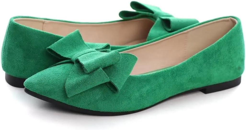 TN TANGNEST Women Fashion Bowknot Flats Comfort Pointed Toe Dress Shoes