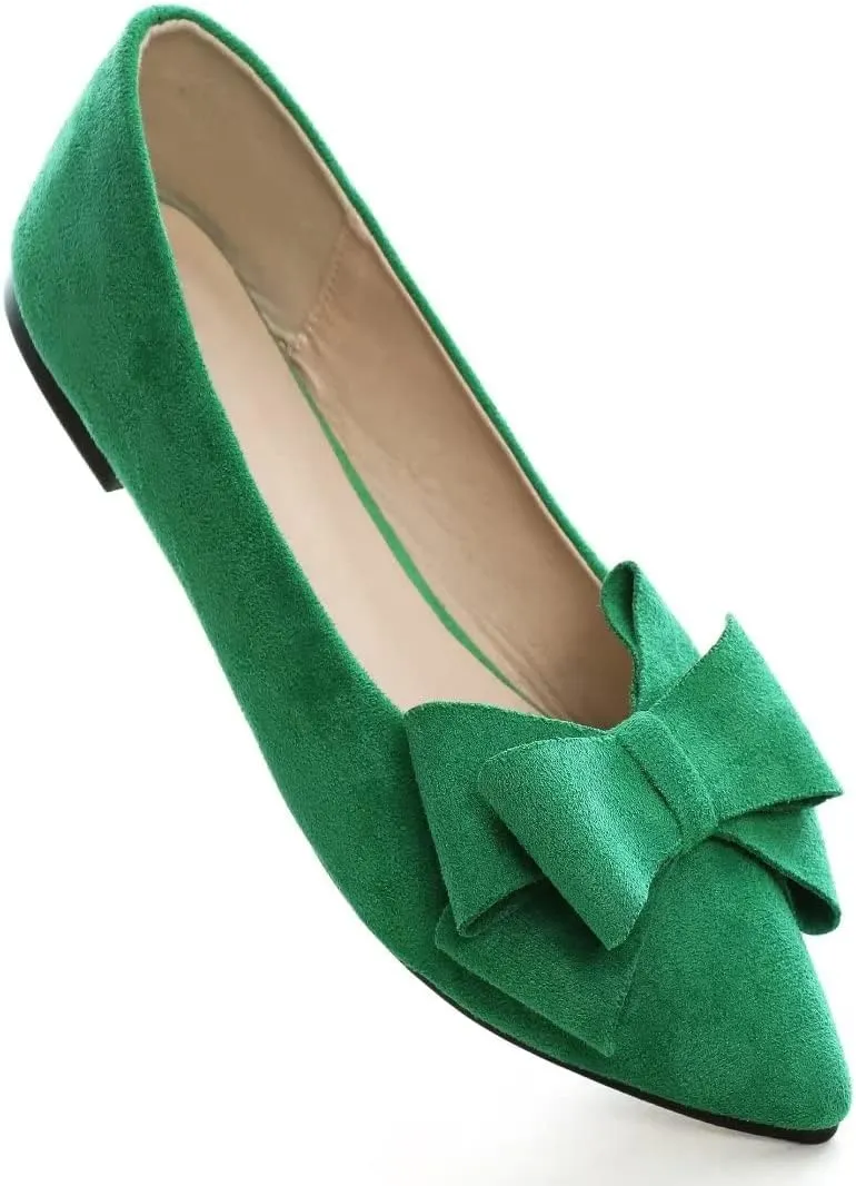 TN TANGNEST Women Fashion Bowknot Flats Comfort Pointed Toe Dress Shoes
