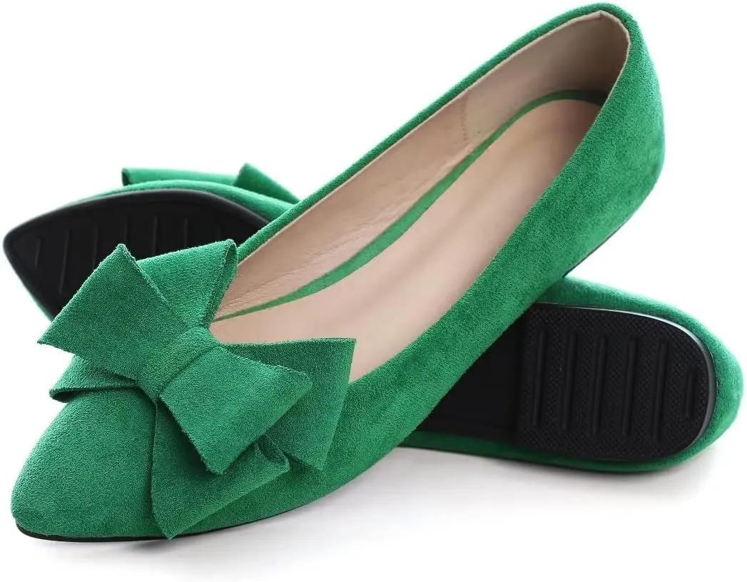 TN TANGNEST Women Fashion Bowknot Flats Comfort Pointed Toe Dress Shoes