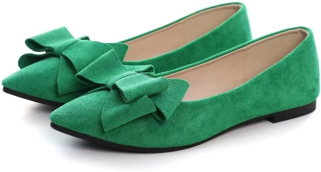 TN TANGNEST Women Fashion Bowknot Flats Comfort Pointed Toe Dress Shoes