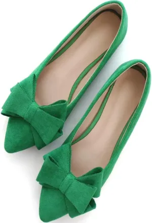 TN TANGNEST Women Fashion Bowknot Flats Comfort Pointed Toe Dress Shoes