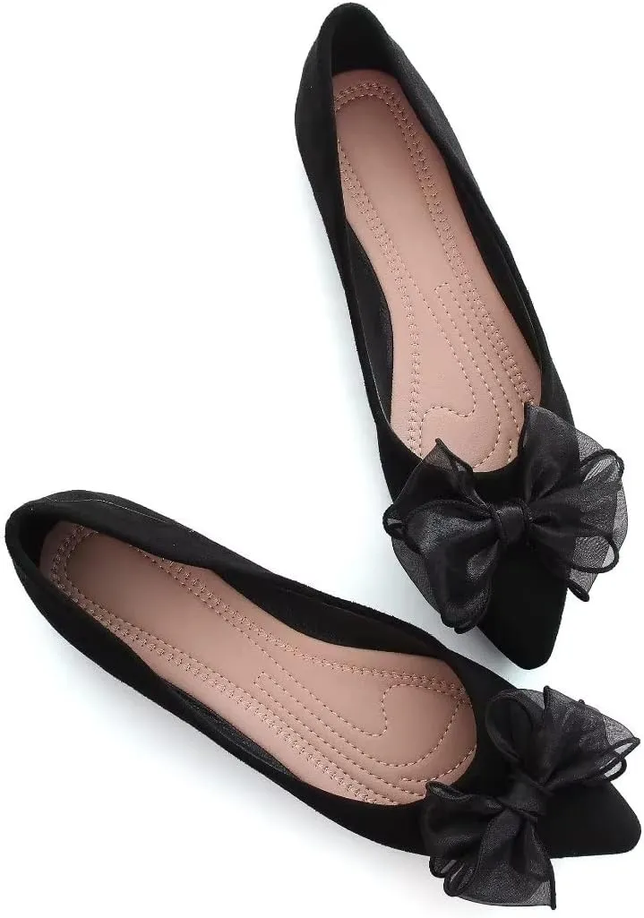 TN TANGNEST Womens Casual Flats Fashion Chain Pointed Toe Ballet Flats Rhinestone Flats Comfort Slip On Dress Shoes