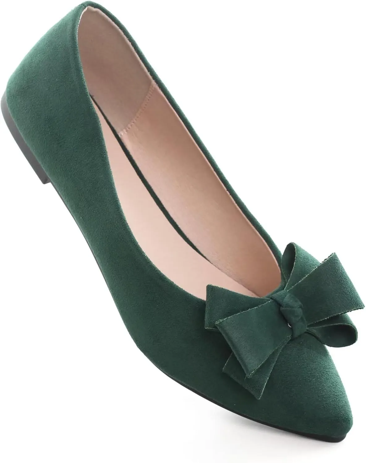 TN TANGNEST Women's Summer Dress Flats - Comfortable Pointed Toe Bowknot Ballet Shoes for Woman - Soft Suede Driving Flats