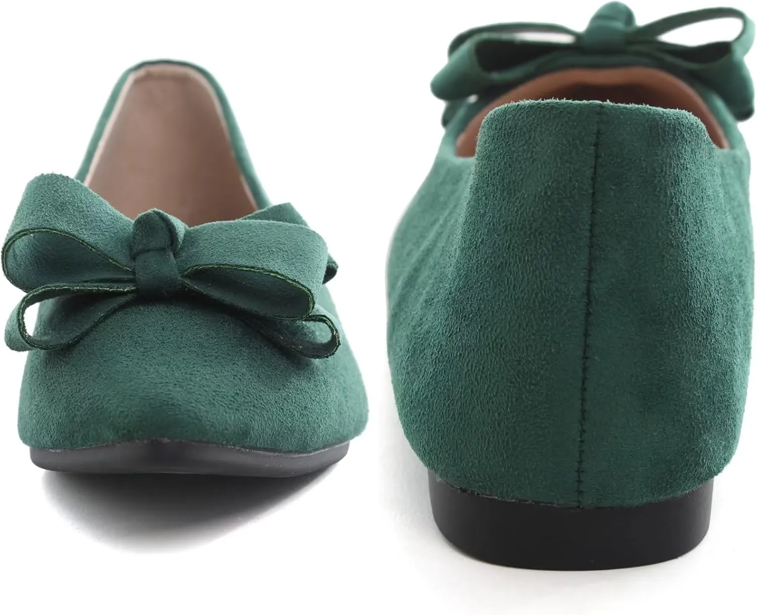 TN TANGNEST Women's Summer Dress Flats - Comfortable Pointed Toe Bowknot Ballet Shoes for Woman - Soft Suede Driving Flats