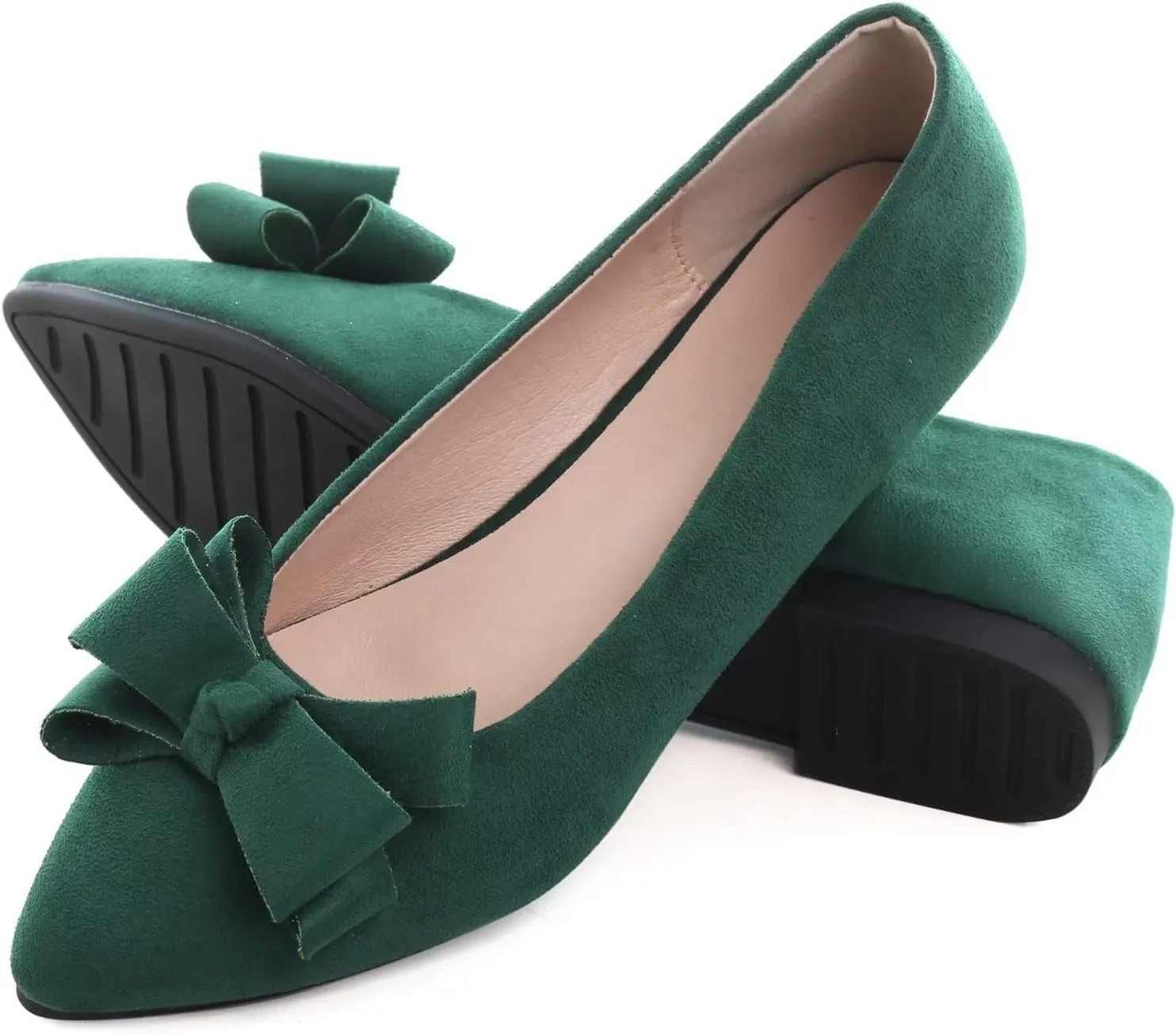 TN TANGNEST Women's Summer Dress Flats - Comfortable Pointed Toe Bowknot Ballet Shoes for Woman - Soft Suede Driving Flats