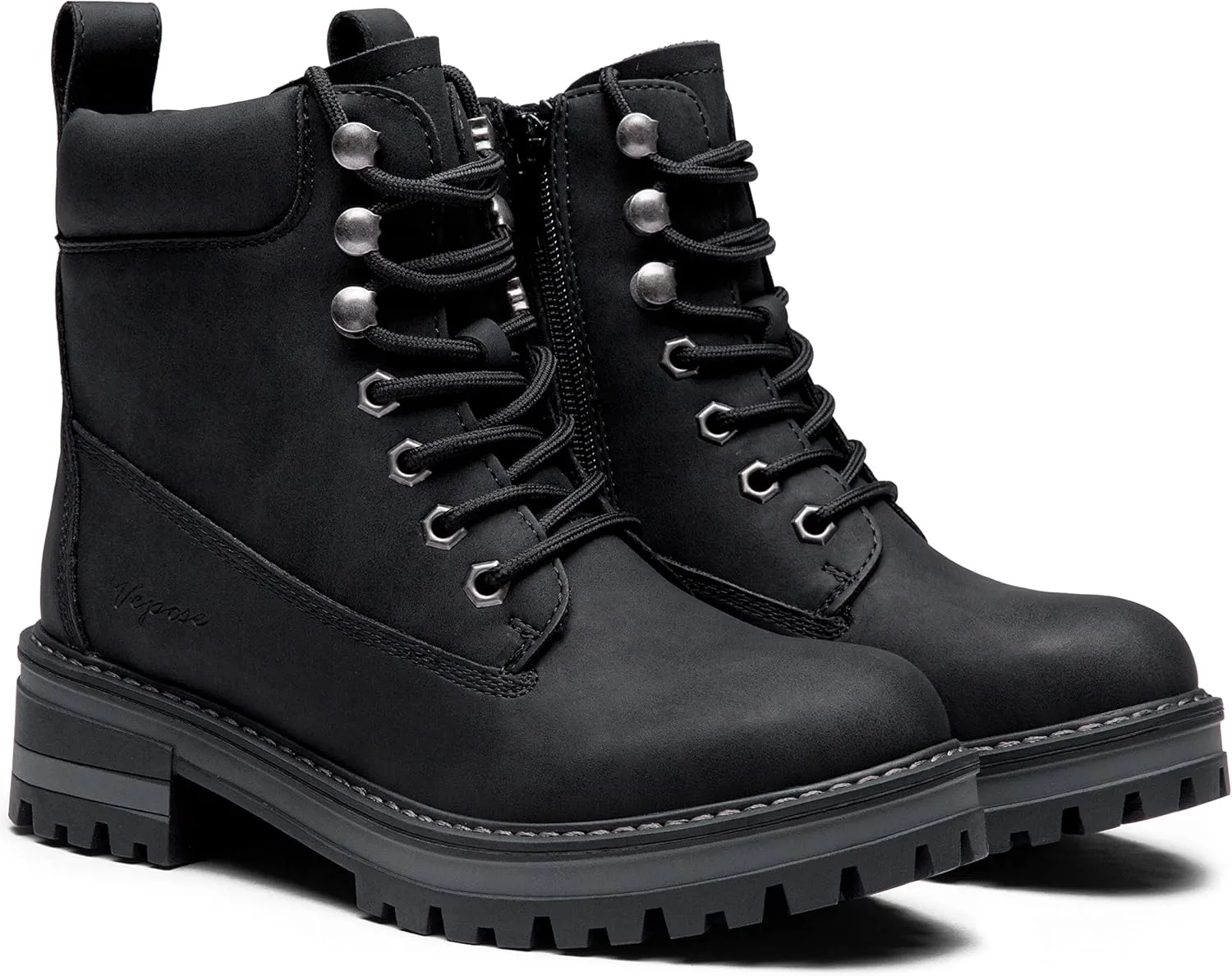 Vepose Women's Ankle Boots 9609 Fashion Lace Up Combat Booties for Women 2.0