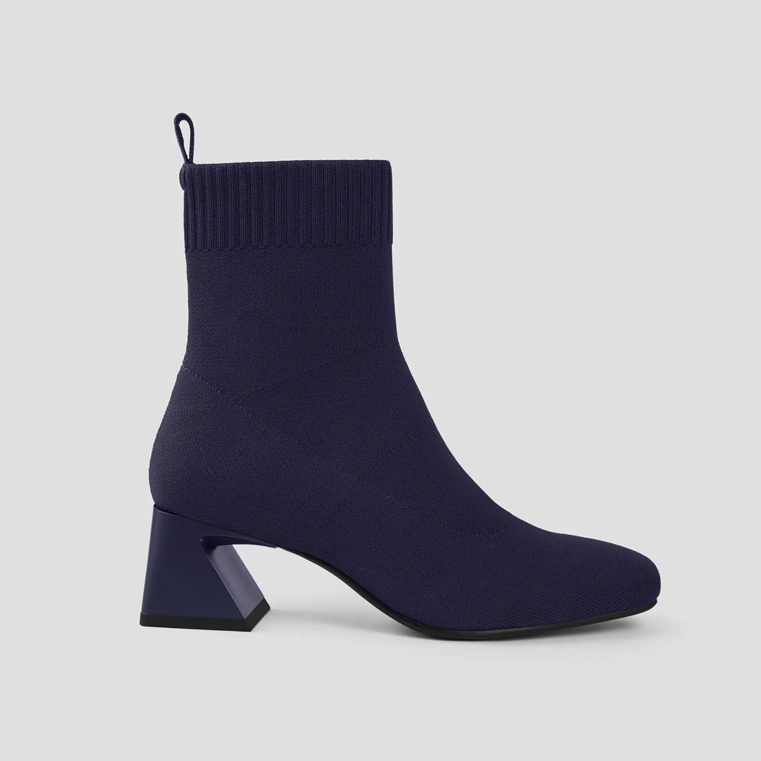 VIVAIA Regina Pro Women's High Heels Ankle Boots Slip on Square Toe Ankle Booties 2.2'' Mid-High Chunky Heel Booties Lady Dress Short Winter Fall Boots