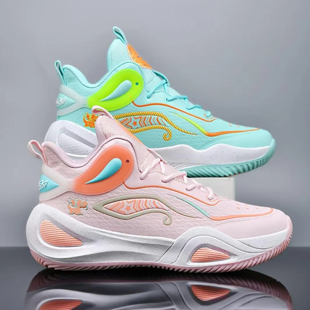 Womens Breathable Mesh Lace Up Basketball Shoes Fashion Lightweight Non-Slip Running Sneakers Soft Sole Athletic Tennis Casual Walking Sport Shoes