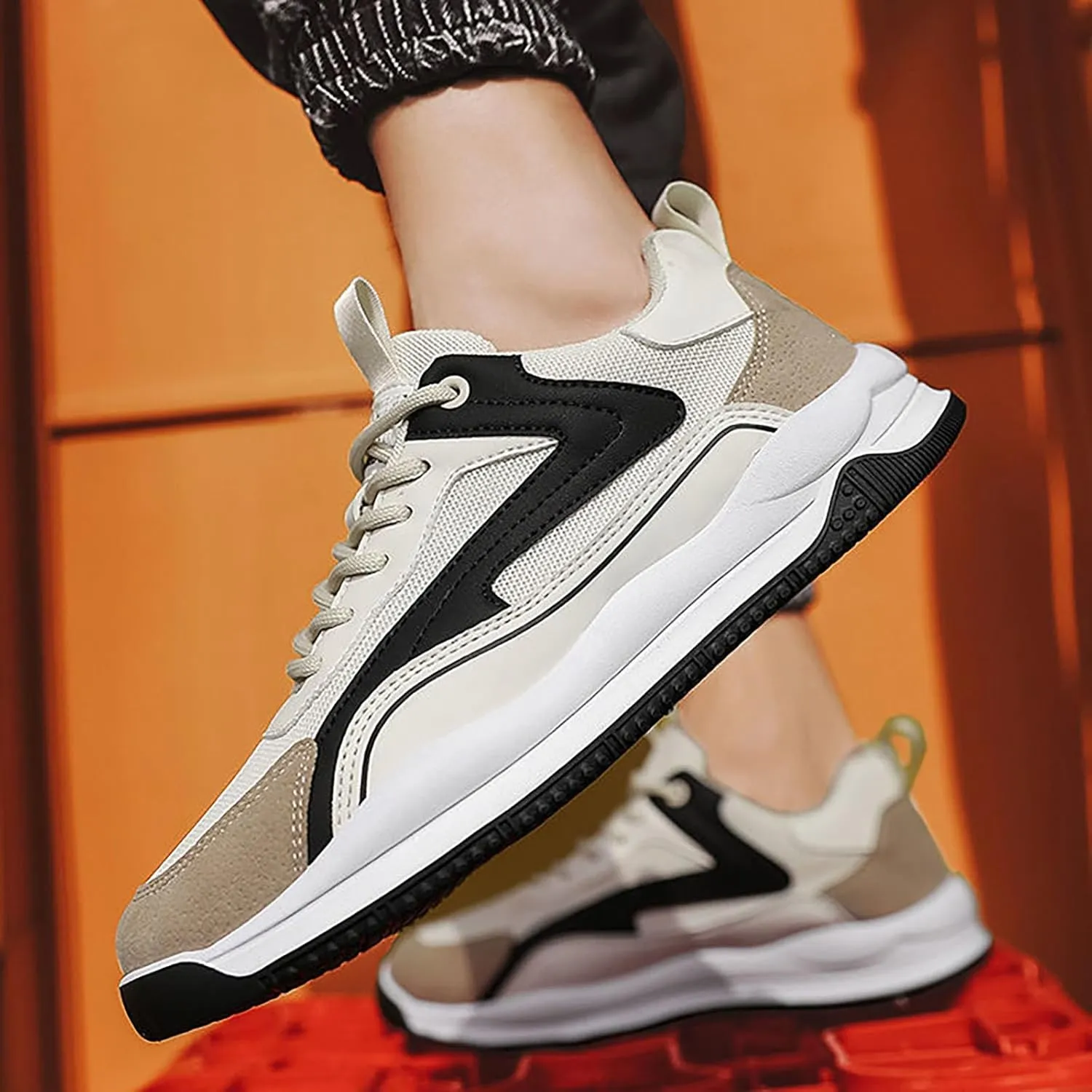 Womens Casual Shoes Mesh Lightweight Walking Shoes Lace Up Running Shoes White Slip On Sneakers for Women