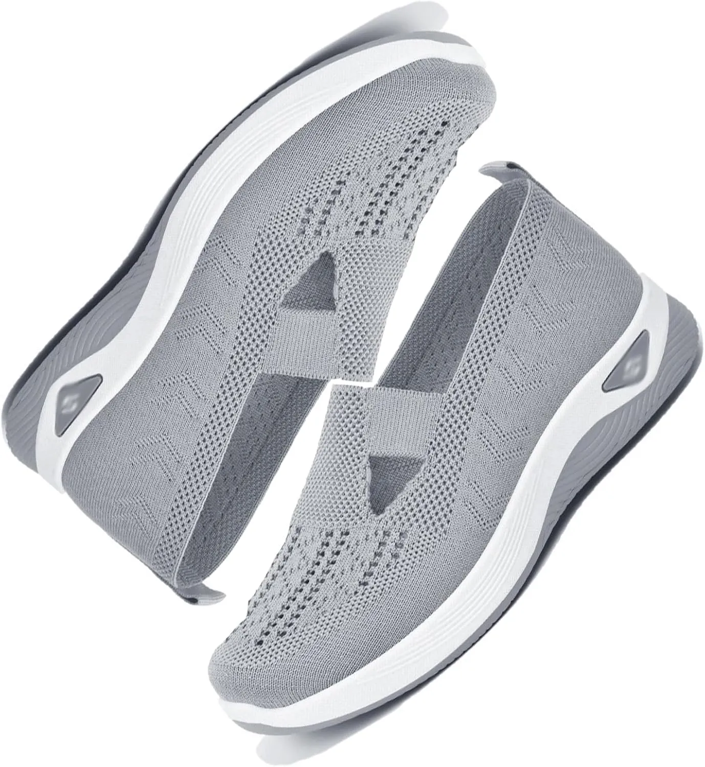 Women's Comfortable Breathable Knitted Sneakers, Woven Cut-Out Orthopedic Soft Arch Support Walking Shoes Low Top Sneakers for Woman