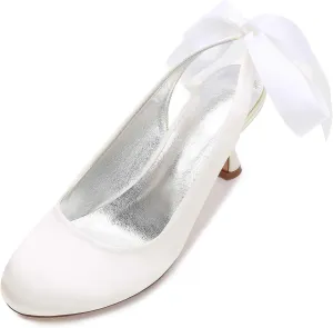 Women's Mary Jane Low Kitten Heel Pumps Closed Toe Slip On Dress Office Work Bridal Wedding Party Shoes