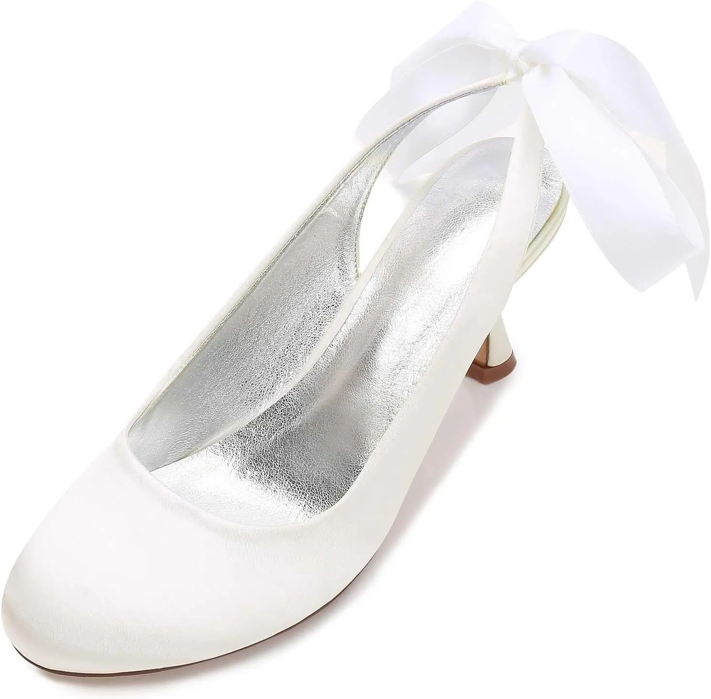 Women's Mary Jane Low Kitten Heel Pumps Closed Toe Slip On Dress Office Work Bridal Wedding Party Shoes