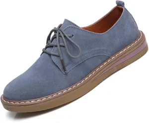 Women's Suede Lace Up Oxford Shoes Fashion Business Luxury Casual Flats Shoes Work Office Driving Sneakers Shoes