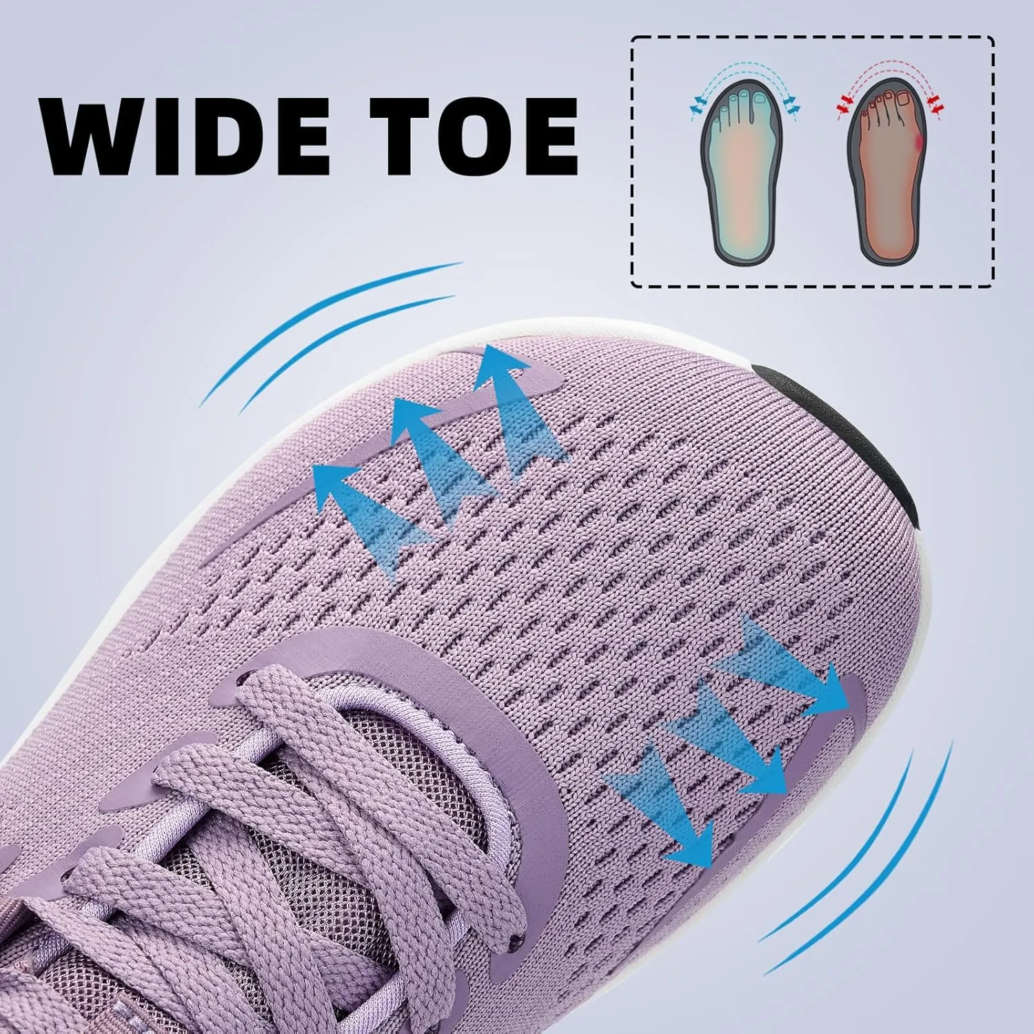 Womens Walking Shoes Wide Toe Box Running Tennis Shoes Lightweight Breathbale Wide Sneakers Cushioning Comfort Gym Workout Athic Shoes Wide Width