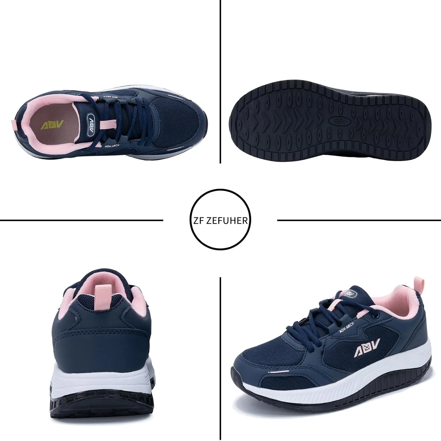 Women's Walking Shoes with Arch Support Orthotic Plantar Fasciitis Sneakers Tennis Running Shoes
