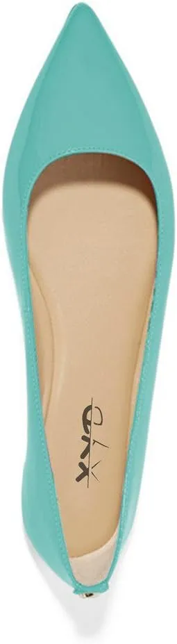 XYD Women Casual Pointed Toe Flats Slip On Patent Leather Ballet Driving Walking Loafers Dress Shoes