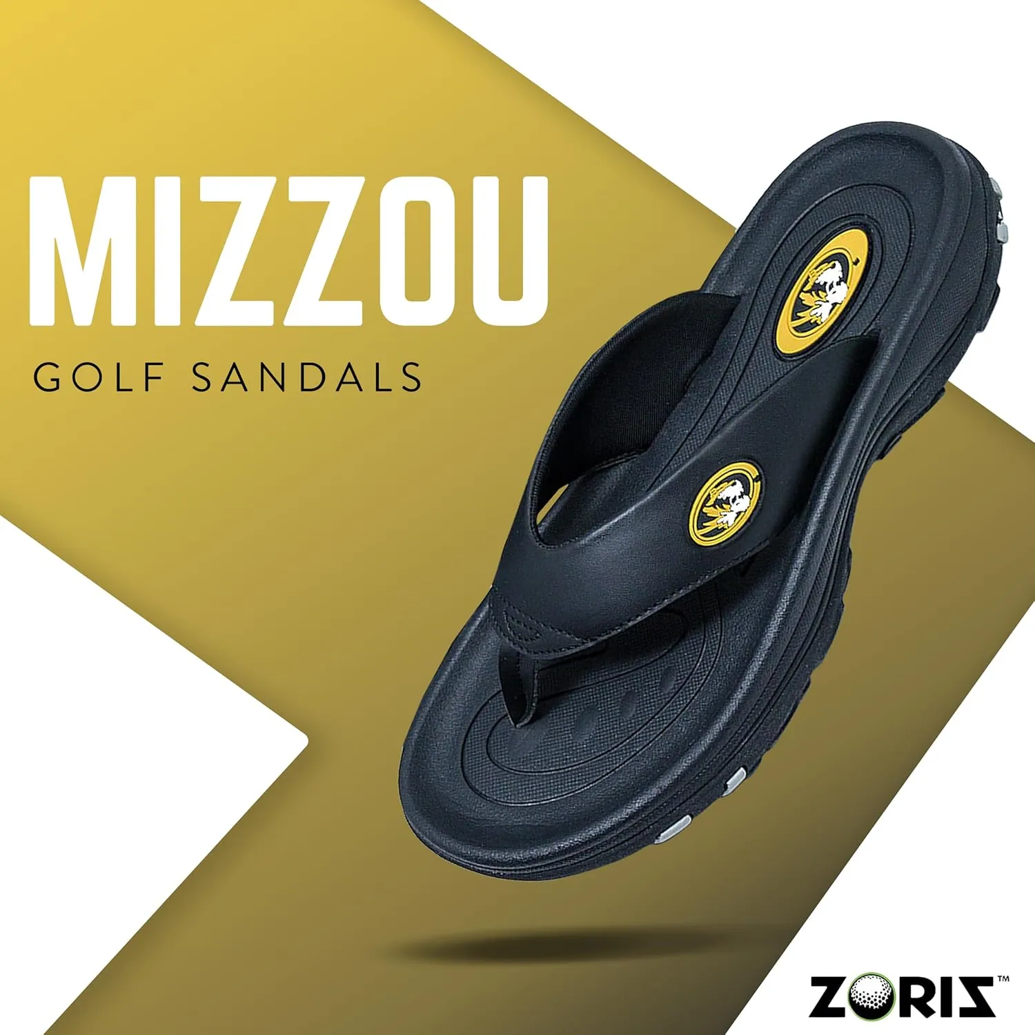 ZORIZ Collegiate Series Golf Sandals for Women and Men, Thong Flip Flops With Removable Spikes, Golf Footwear With Deeper Heel Cup and Higher Sidewalls