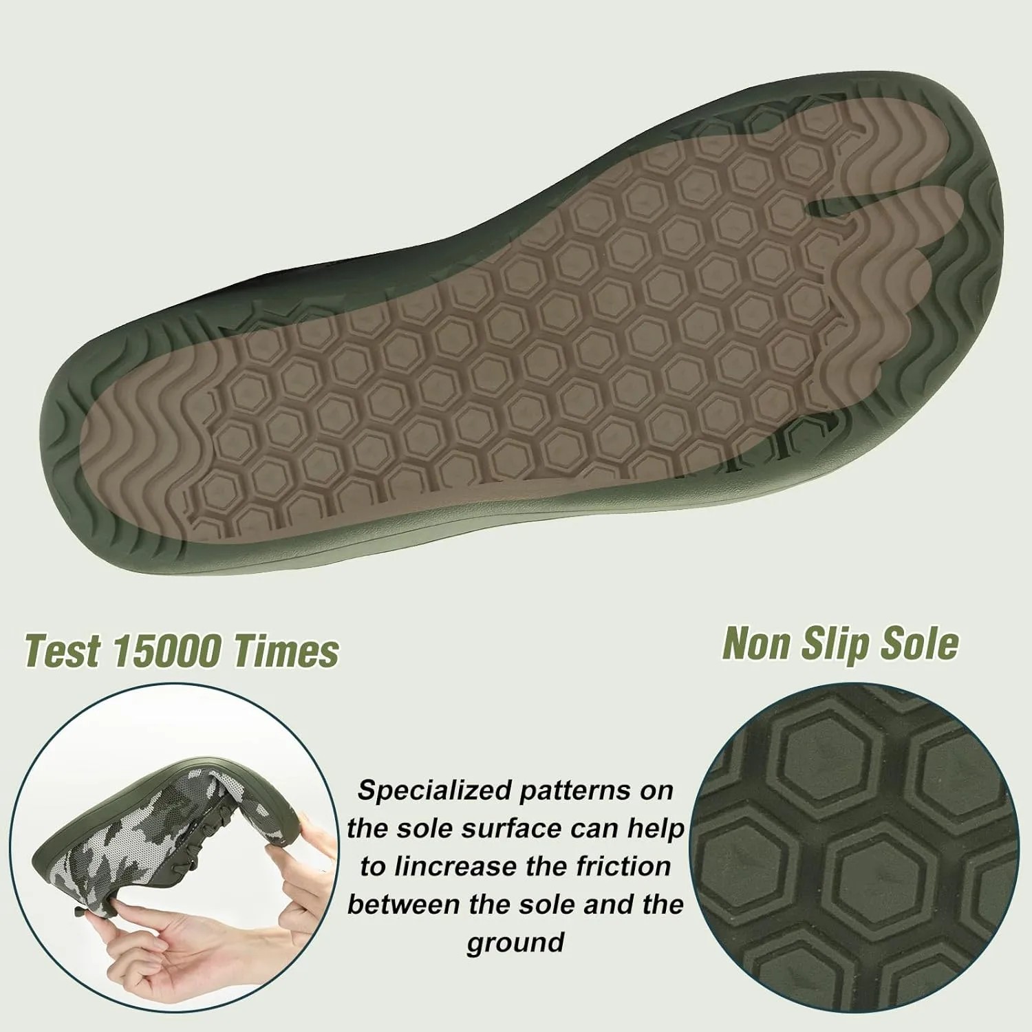 ZYEN Wide Toe Box Barefoot Shoes for Men Camo Walking Shoes Zero Drop Minimalist Sneakers Size 7-14