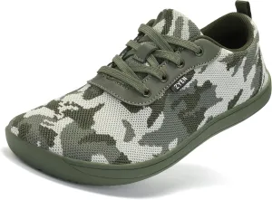 ZYEN Wide Toe Box Barefoot Shoes for Men Camo Walking Shoes Zero Drop Minimalist Sneakers Size 7-14